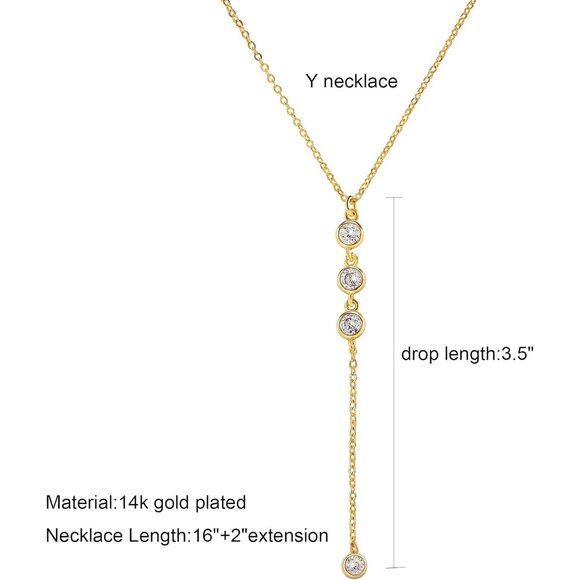 Women 14k Gold Plated Heart Pearl Teardrop Pendant Necklace Simple Gold Drop - Picture 6 of 8